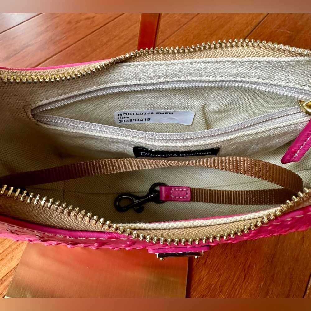 Dooney & Bourke Ostrich Embossed Leather Hobo Bag from the Ostrich Collection - Picture 8 of 11